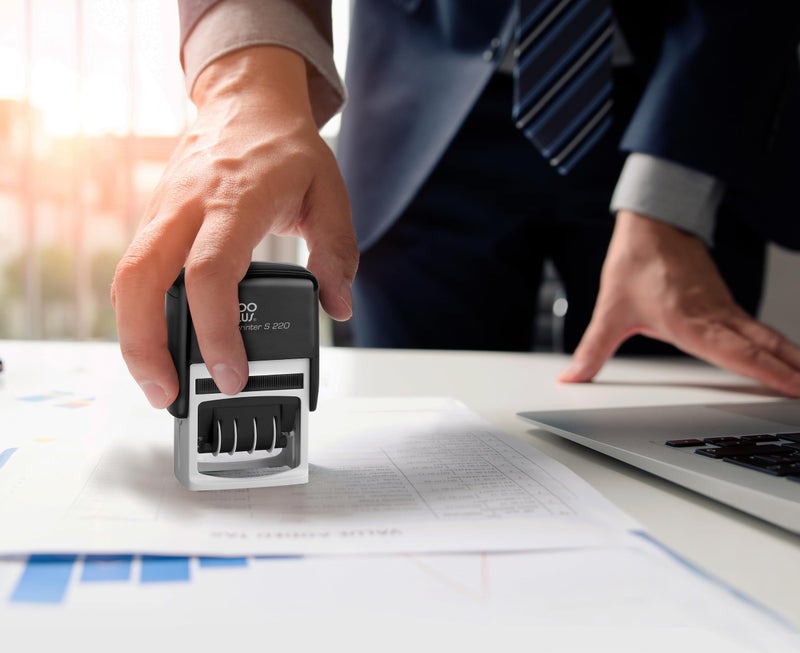 2000 Plus 2000PLUS COSCO Economy Dater, Self-Inking, Rectangular, Black - Image 2